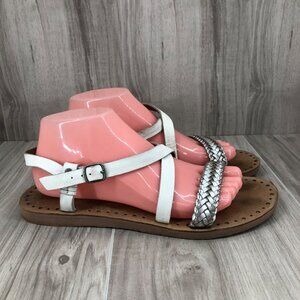 Ugg Sandals Womens 9 Jordyne White Leather Buckle Strap Flat Shoes